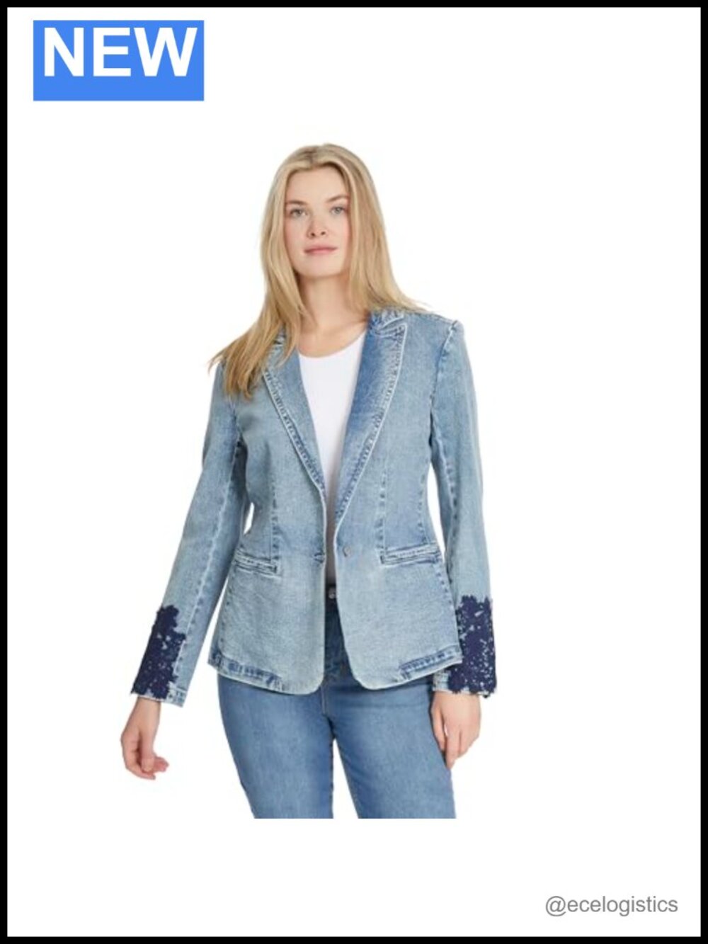 Women's Fitted Blazer with Single Button Front and Notch Lapel